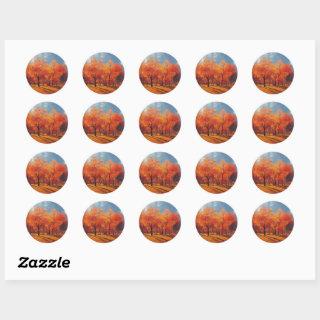 Autumn beauty classic round sticker