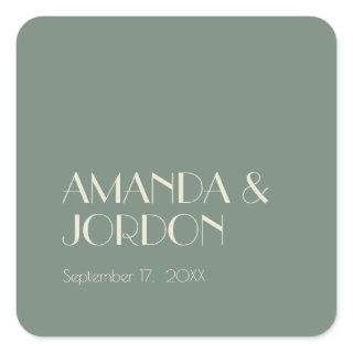 Autumn Boho Deco | Sage Green Wedding Seal Sticker