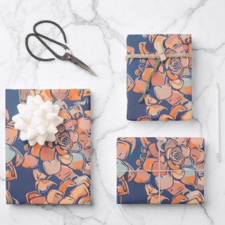 Autumn Botanicals in Earthy Neutrals and Navy  Sheets
