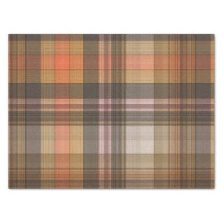 Autumn Brown and Orange Plaid  Tissue Paper