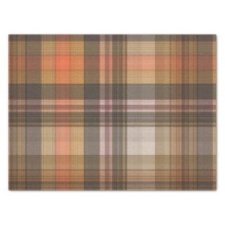 Autumn Brown and Orange Plaid  Tissue Paper