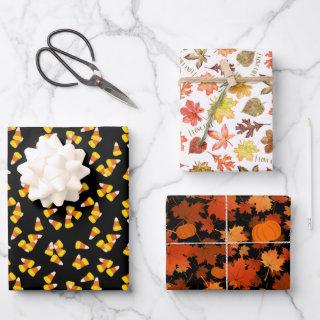 autumn candy corn I love fall leaves pumpkins   Sheets