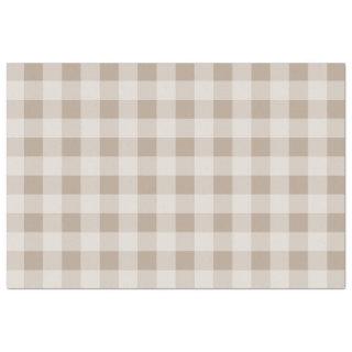 Autumn Fall  Brown Taupe Plaid Pattern Tissue Paper