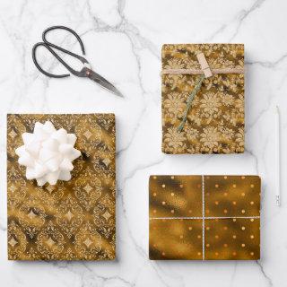 Autumn Fall Dots, Damask and Flowers on Gold  Sheets