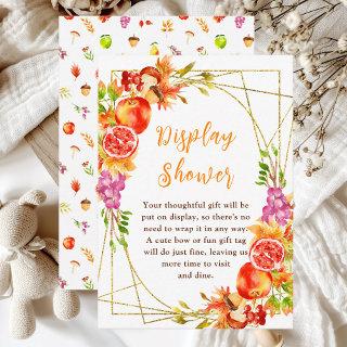 Autumn Fall Harvest Baby Shower Display Shower Enclosure Card