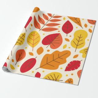 Autumn Fall Leaves Terracotta Brown Boho Pattern