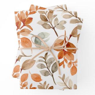Autumn Fall Leaves Terracotta Brown Boho Pattern   Sheets