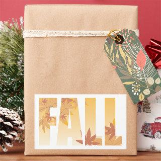 Autumn Fall Typography Design with Leaves  Rectangular Sticker