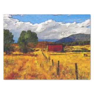Autumn Farm Fields Decoupage Tissue Paper