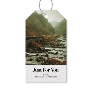 Autumn Forest and River Landscape Gift Tags