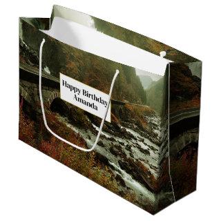 Autumn Forest and River Landscape Large Gift Bag