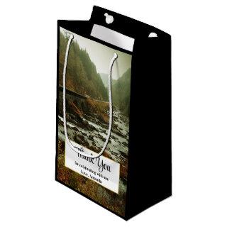 Autumn Forest and River Landscape Thank You Small Gift Bag
