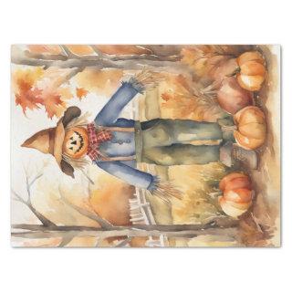 Autumn Harvest: Scarecrow in Fall Decoupage Tissue Paper