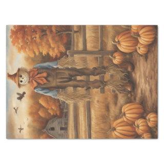 Autumn Harvest: Scarecrow in Fall Decoupage Tissue Paper