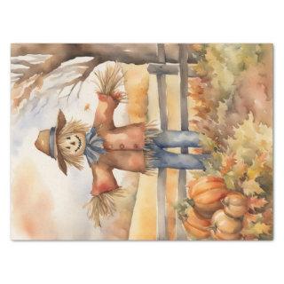 Autumn Harvest: Scarecrow in Fall Decoupage Tissue Paper