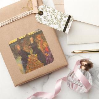 Autumn Leaves by Sir John Everett Millais Square Sticker
