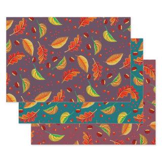 Autumn Leaves Nuts Chestnuts Pattern Elegant Fall  Sheets
