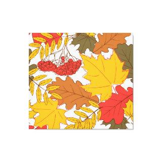 Autumn leaves, simple seamless pattern canvas print