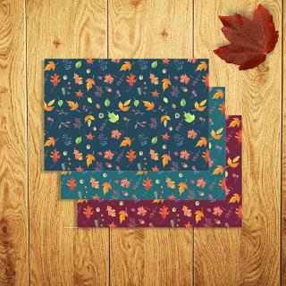 Autumn Leaves Watercolor Trio Patterns  Sheets