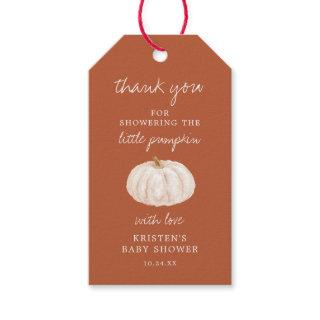 Autumn Little Pumpkin Baby Shower Thank You Gift Tags