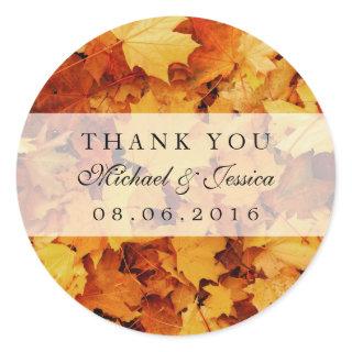 Autumn Maple Leaf Fall Wedding Favor Stickers