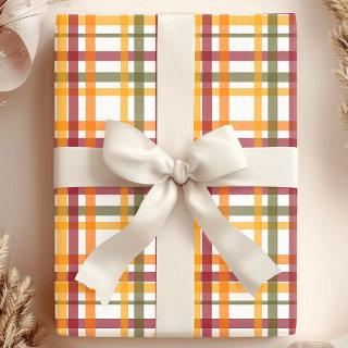 Autumn Plaid Watercolor Stripes Fall Pattern