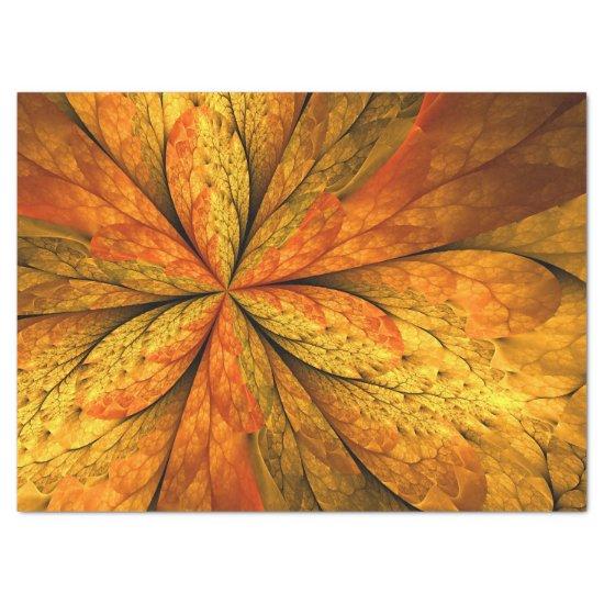 Autumn Plant, Modern Abstract Fractal Art Leaf Tissue Paper