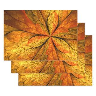 Autumn Plant, Modern Abstract Fractal Art Leaf  Sheets