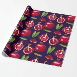 Autumn Pomegranates fruity watercolor