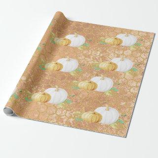 Autumn Pumpkin Glitter Fall White Gold