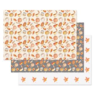 Autumn Pumpkin Spice and Leaves  Sheets