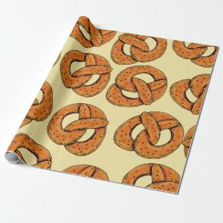 Autumn seamless pattern with pretzels,octoberfest