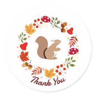 Autumn Squirrel Classic Round Sticker