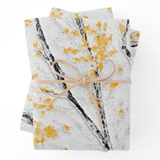 Autumn Tree Branches with Yellow Fall Leaves  Sheets
