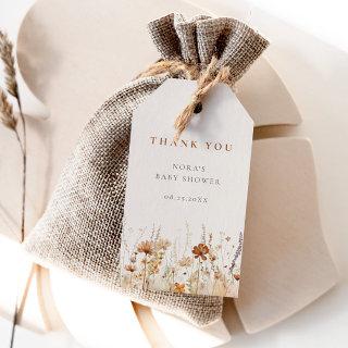Autumn Wildflower Field Baby Shower Gift Tags