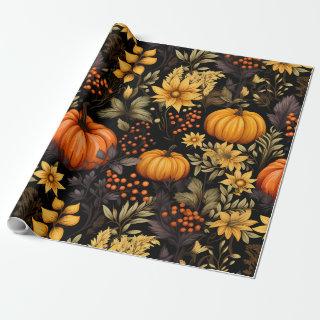 Autumn with sunflowers, pumpkins, and boho Florals