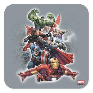 Avengers Attack Graphic Square Sticker