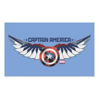 Avengers | Captain America Shield With Wings Rectangular Sticker