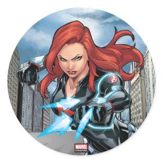 Avengers Classics | Black Widow Attack Classic Round Sticker