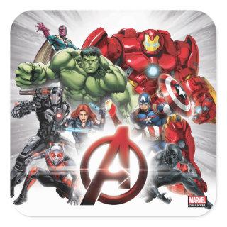Avengers Classics | Glowing Logo Avengers Group Square Sticker