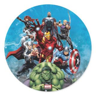 Avengers Classics | Hulk Leading Avengers Classic Round Sticker