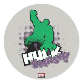 Avengers Classics | Hulk Smash Outline Graphic Classic Round Sticker