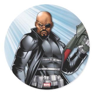 Avengers Classics | Nick Fury Ready For Action Classic Round Sticker