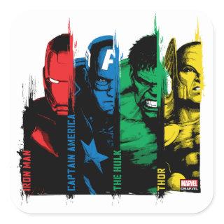 Avengers Classics | Paint Brush Lineup Square Sticker