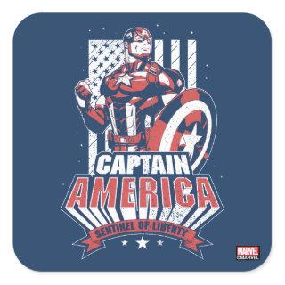 Avengers Classics | Retro Captain America Liberty Square Sticker