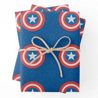Avengers | Floral Captain America Logo  Sheets