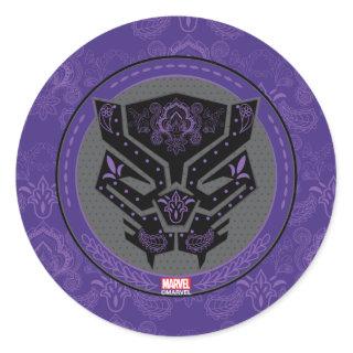 Avengers | Paisley Black Panther Logo Classic Round Sticker
