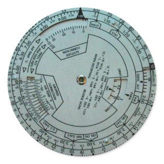 Aviation Navigation Computer Classic Round Sticker