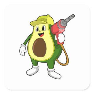 Avocado as Craftsman with Drill Square Sticker