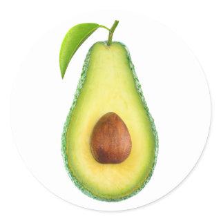 Avocado half classic round sticker